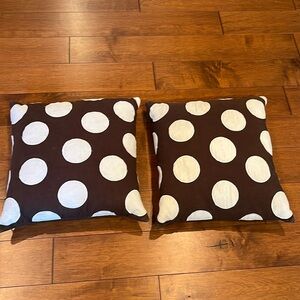 Brown/White Polka Dot Down Accent Pillow COVERS ONLY Set of 2 from Nordstrom